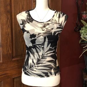 Black & White Bamboo Print Top